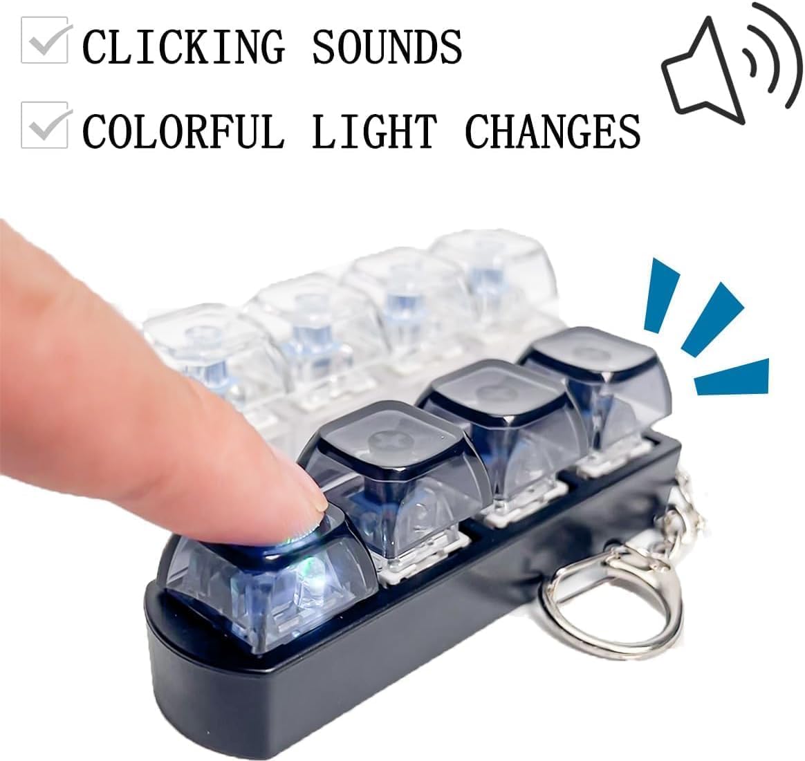 LED  Keyboard Switch Fidget Keychain